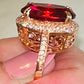 Vibrant Ruby Red & White CZ Ring