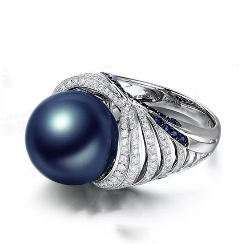 Exquisite Fashion Blue Pearl Ring