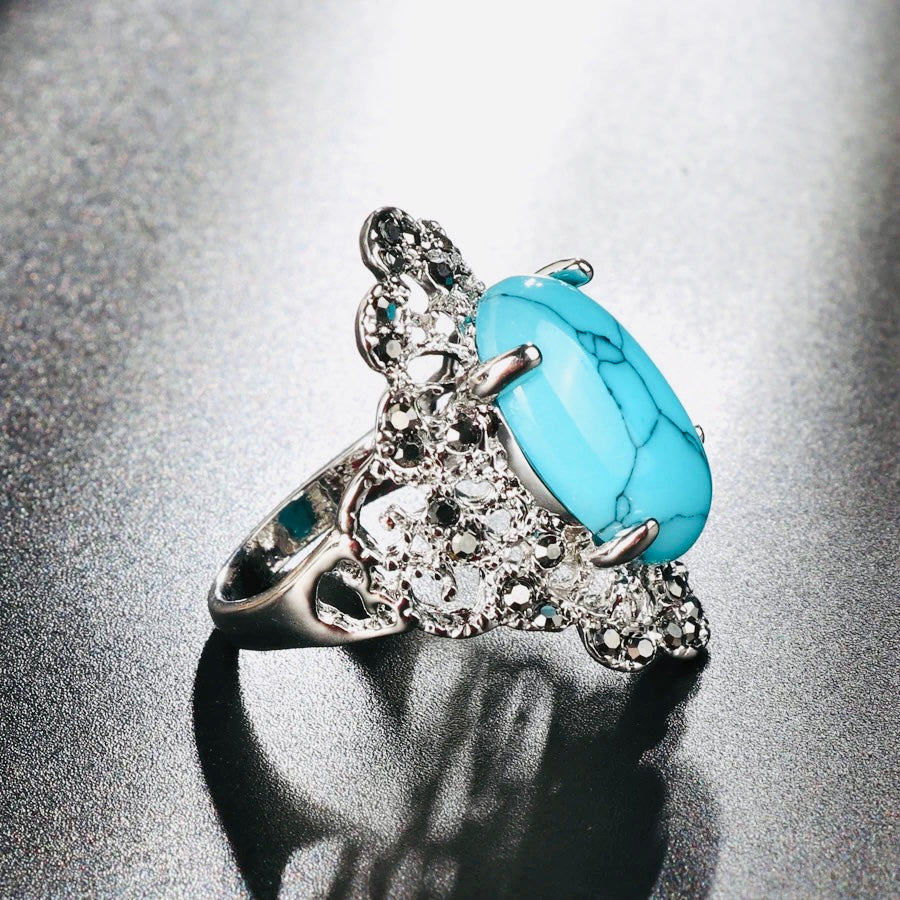 Vintage Turquoise Hematite Ring