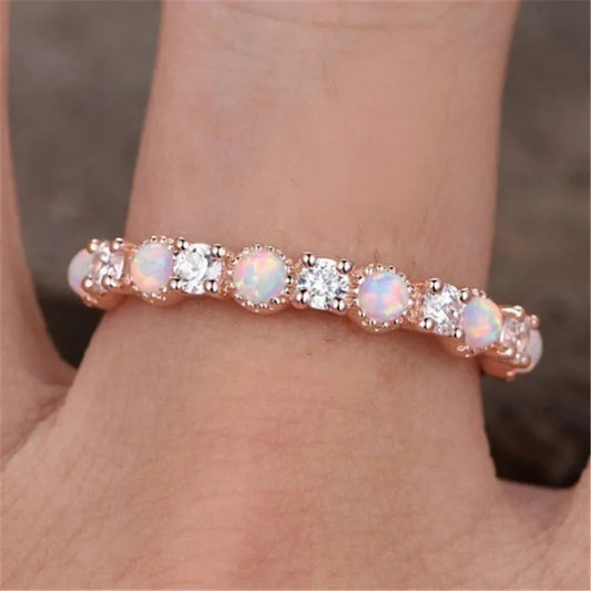 Opal Rose Crystal Ring