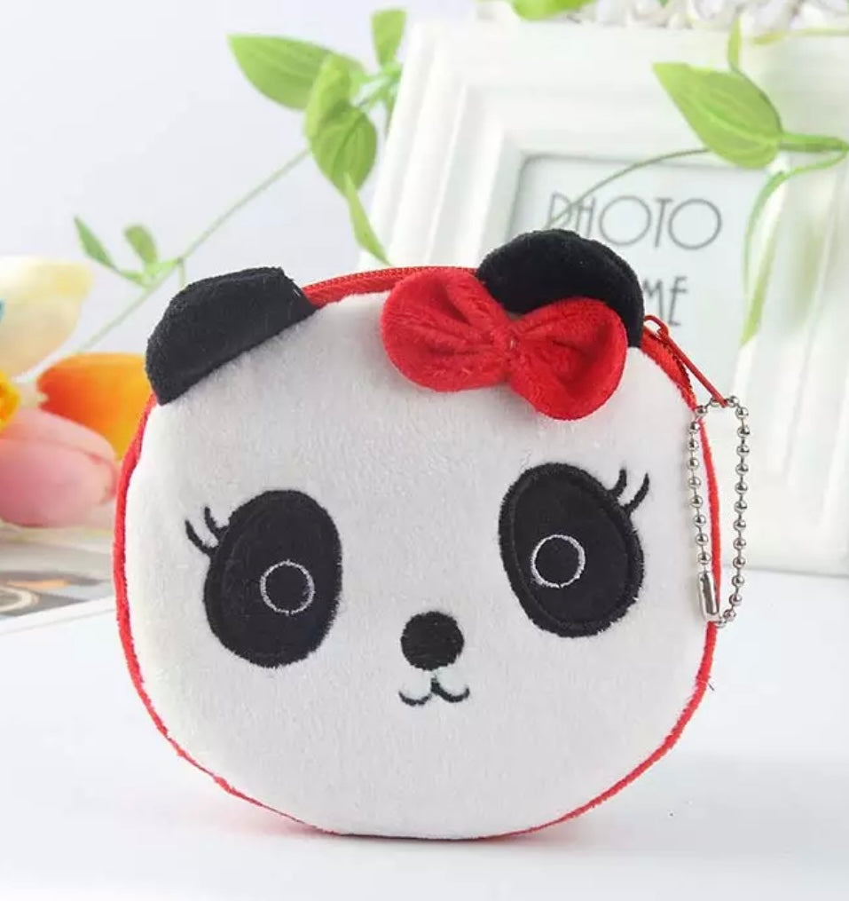 Short Plush Zippered Coin Purse