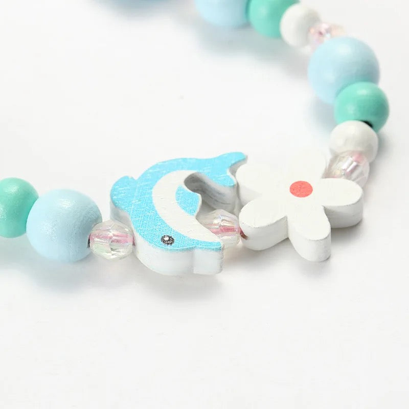 Colourful Wooden Necklace & Bracelet Set