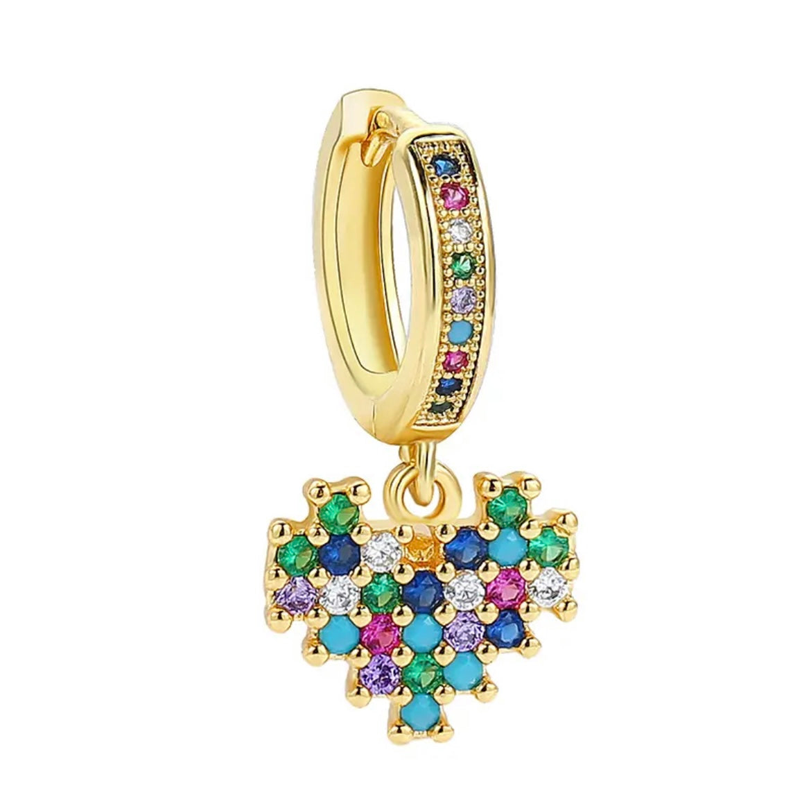 Colourful Cubic Zirconia Drop Earrings