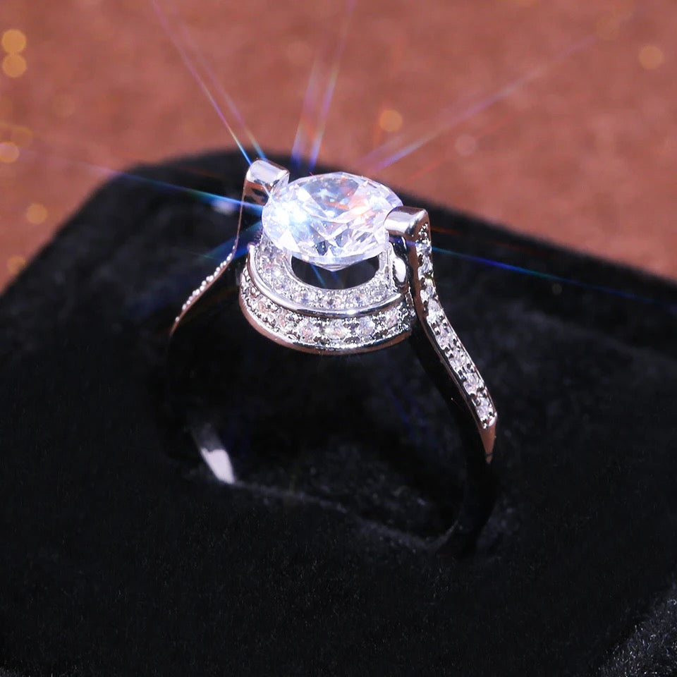 Stone Suspension CZ Engagement Ring