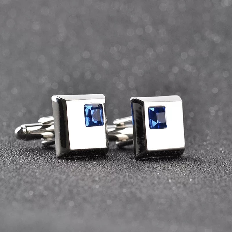 Blue Crystal Party Cufflinks