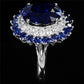 Large Blue Cubic Zirconia Ring