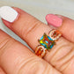 Rose Gold Square Cut Topaz Ring
