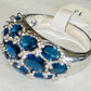 13-CZ Sapphire Blue Cluster Ring