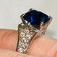 Square Cut Navy Blue Crystal Ring