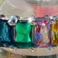 Square Cut Cubic Zirconia Eternity Rainbow Ring