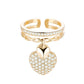 Glamorous Heart Charm CZ Ring
