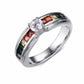 925 Silver CZ Rainbow Ring