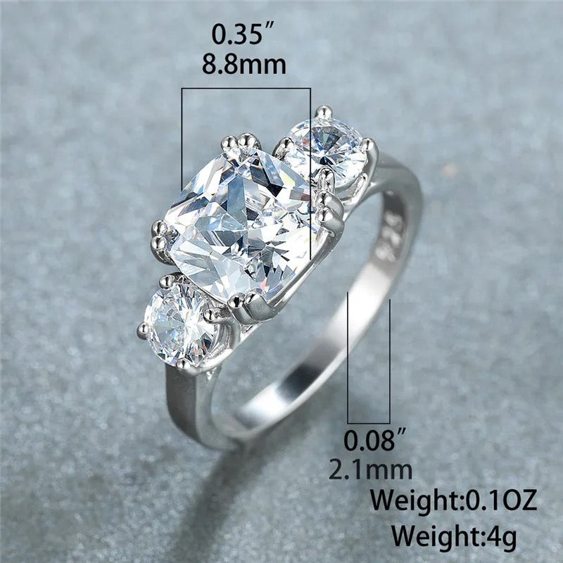 Luxury Zircon Crystal Engagement Ring