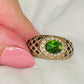 Peridot & Onyx CZ Ring