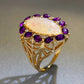 White Oval Opal Vintage Ring