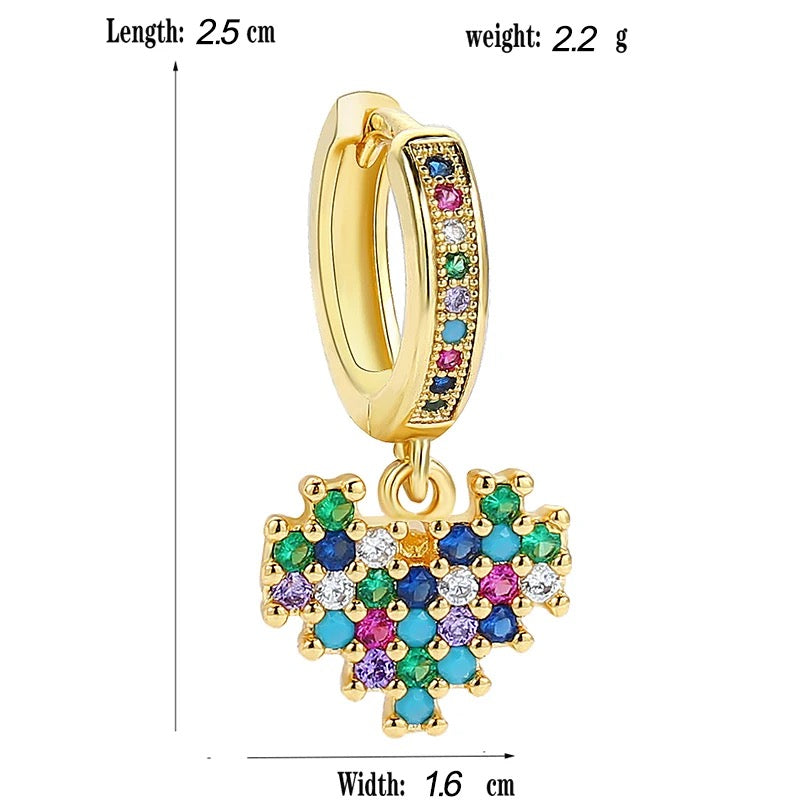 Colourful Cubic Zirconia Drop Earrings