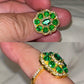 Crystal Green Flower Ring