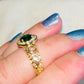 Green CZ Greek-Style Ring