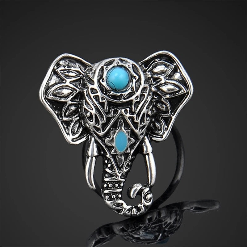 Boho Turquoise Elephant Ring