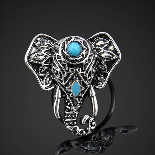 Boho Turquoise Elephant Ring