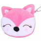 Short Plush Zippered Coin Purse