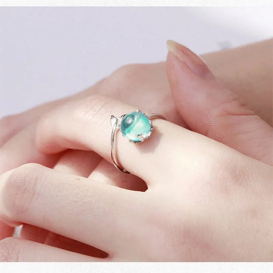 Blue Crystal Mermaid Bubble Ring