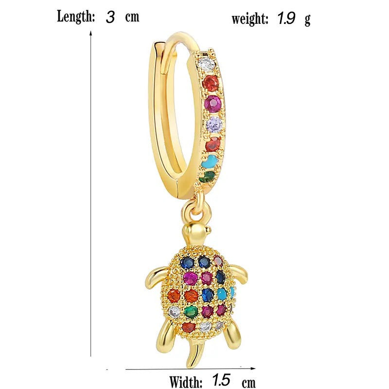 Colourful Cubic Zirconia Drop Earrings