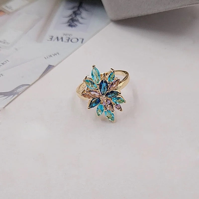 Aurora Borealis Crystal Ring