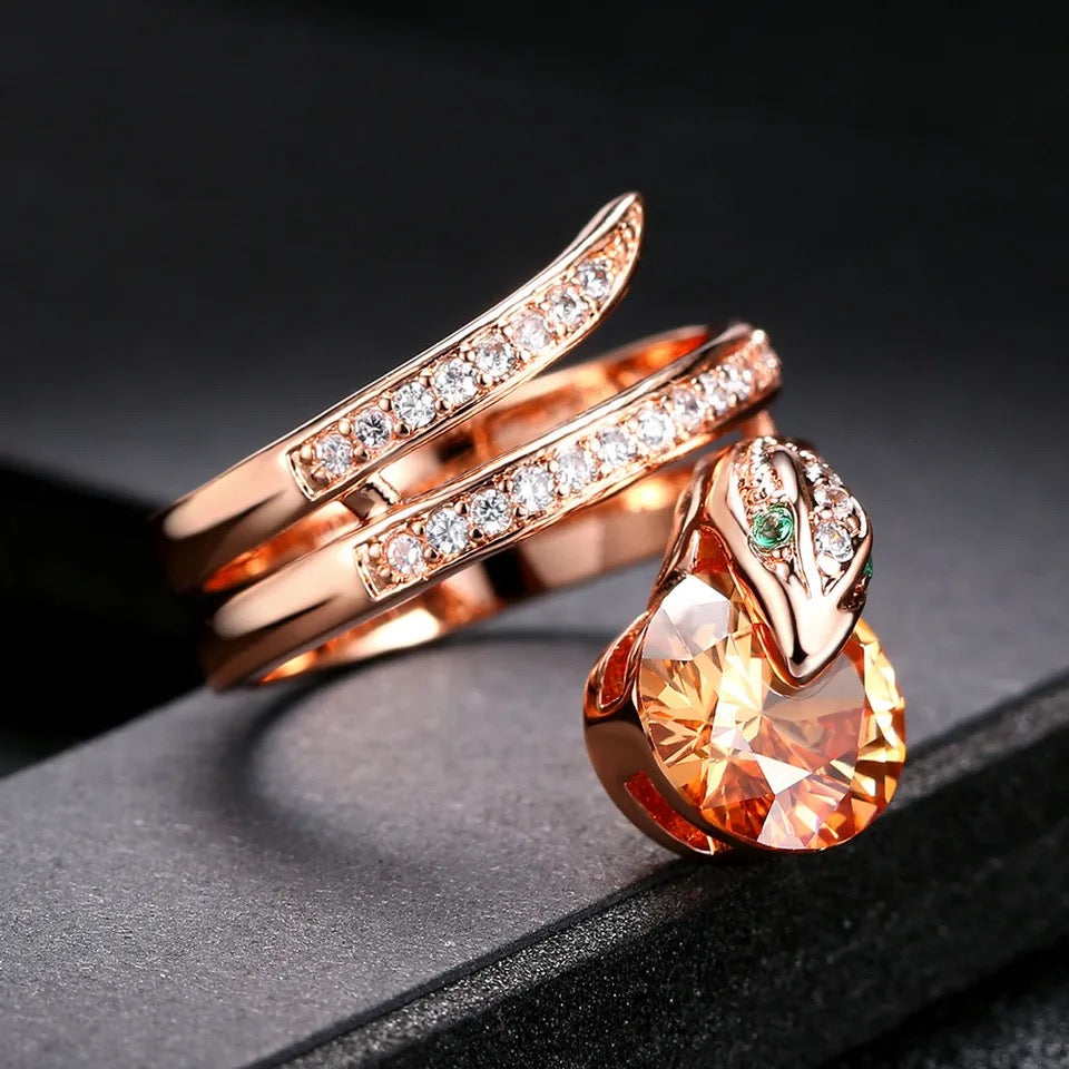 Super Cool AAA+ CZ Snake Ring