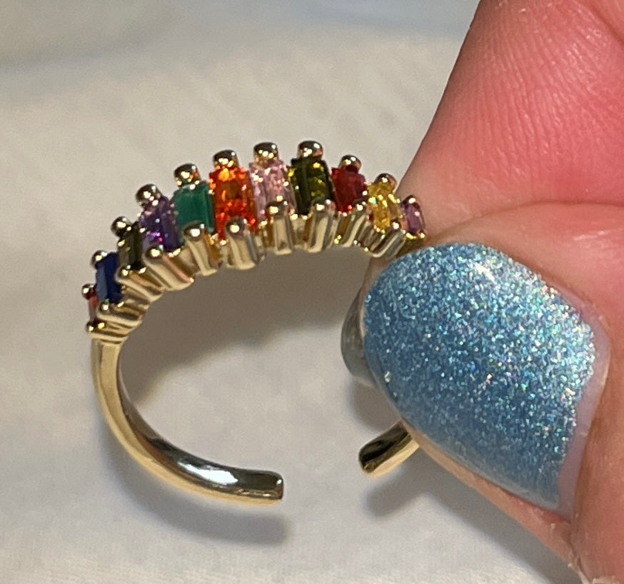 Rainbow CZ Arch Ring