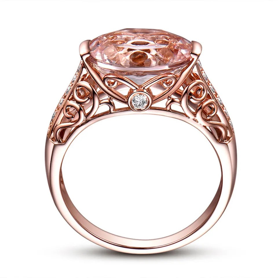 Rose Gold Cubic Zirconia Stone Ring