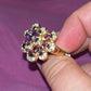 Amethyst CZ Floral Party Ring