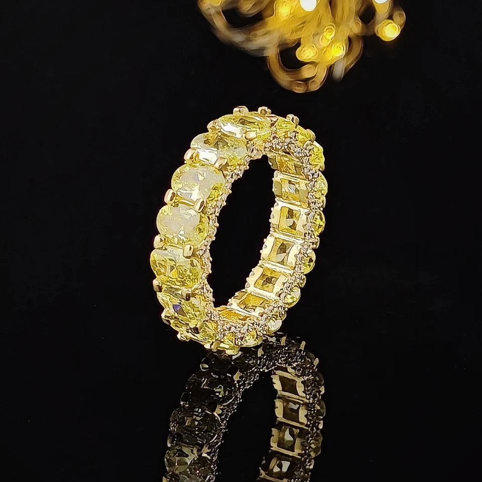 Citrine CZ Oval Eternity Ring