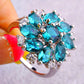 Austrian Crystal Green Flower Ring