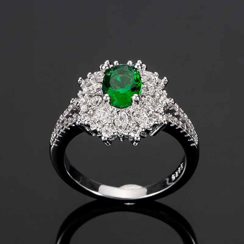 Emerald Green Cubic Zirconia Ring