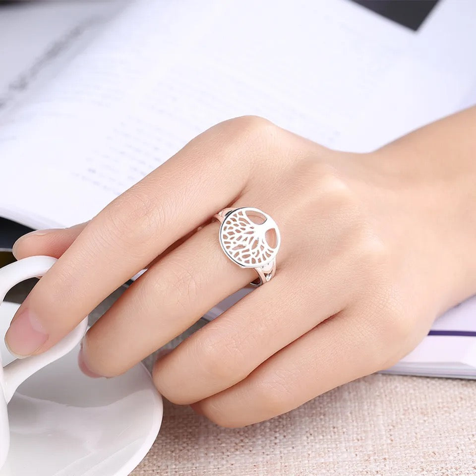 Tree of Life 925 Silver Stamped Ring