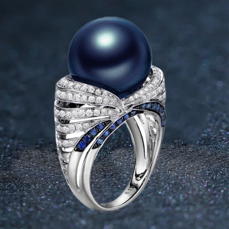 Exquisite Fashion Blue Pearl Ring