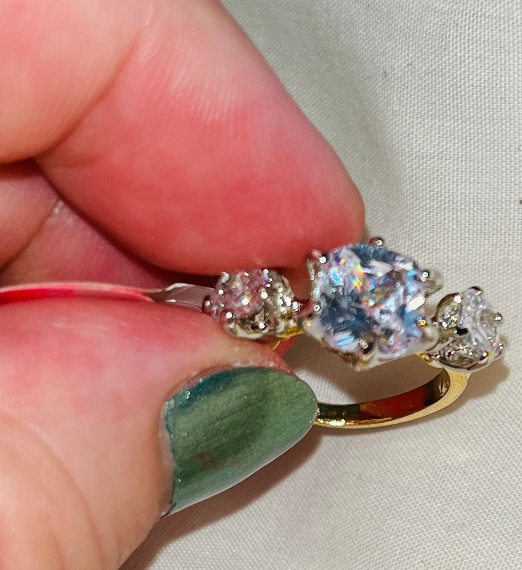 3 Stone CZ Bling Ring