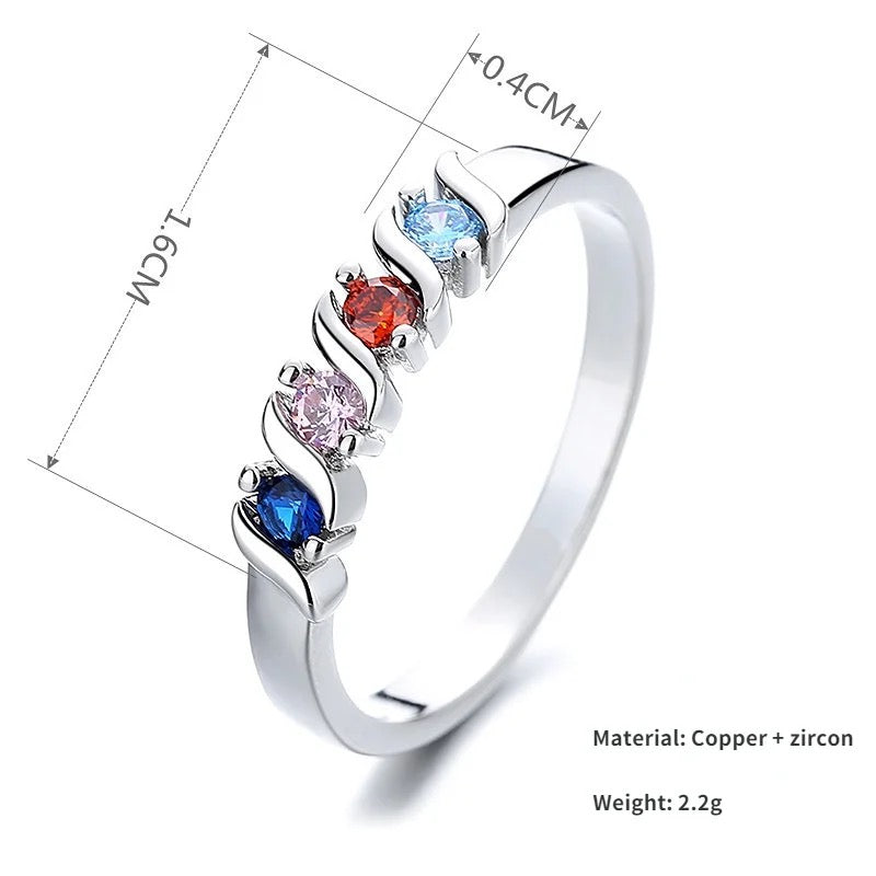 Multicolor Cubic Zirconia Ring