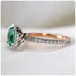 Round Green Stone Crystal Zircon Ring