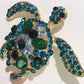 Sea Turtle Crystal Brooch