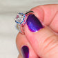“Fire & Ice” Fuchsia Sapphire CZ Baguette Ring