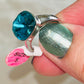 Blue Zircon Crystal Ring