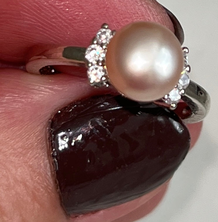 Imitation Pearl AAA Zircon Ring