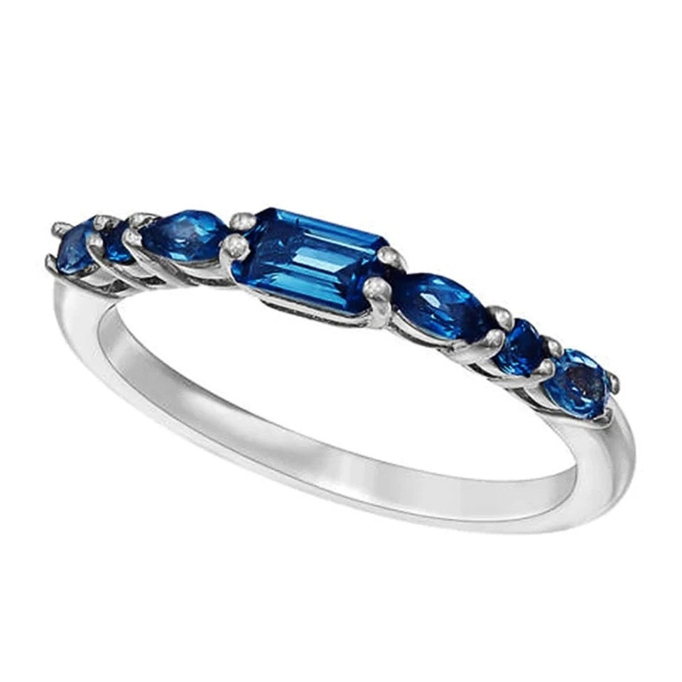 Sweet 925 Silver Blue CZ Ring