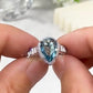 CZ Pear-Shaped Sky Blue Engagement Ring