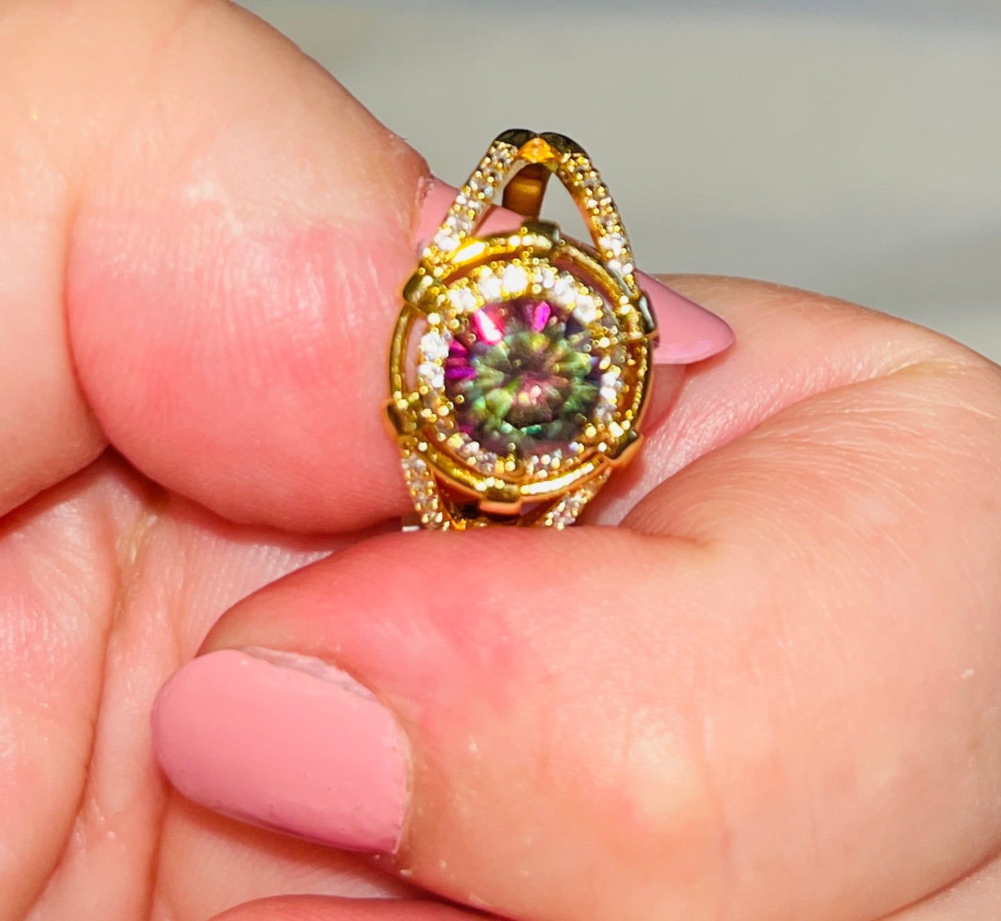 Round Topaz CZ Ring