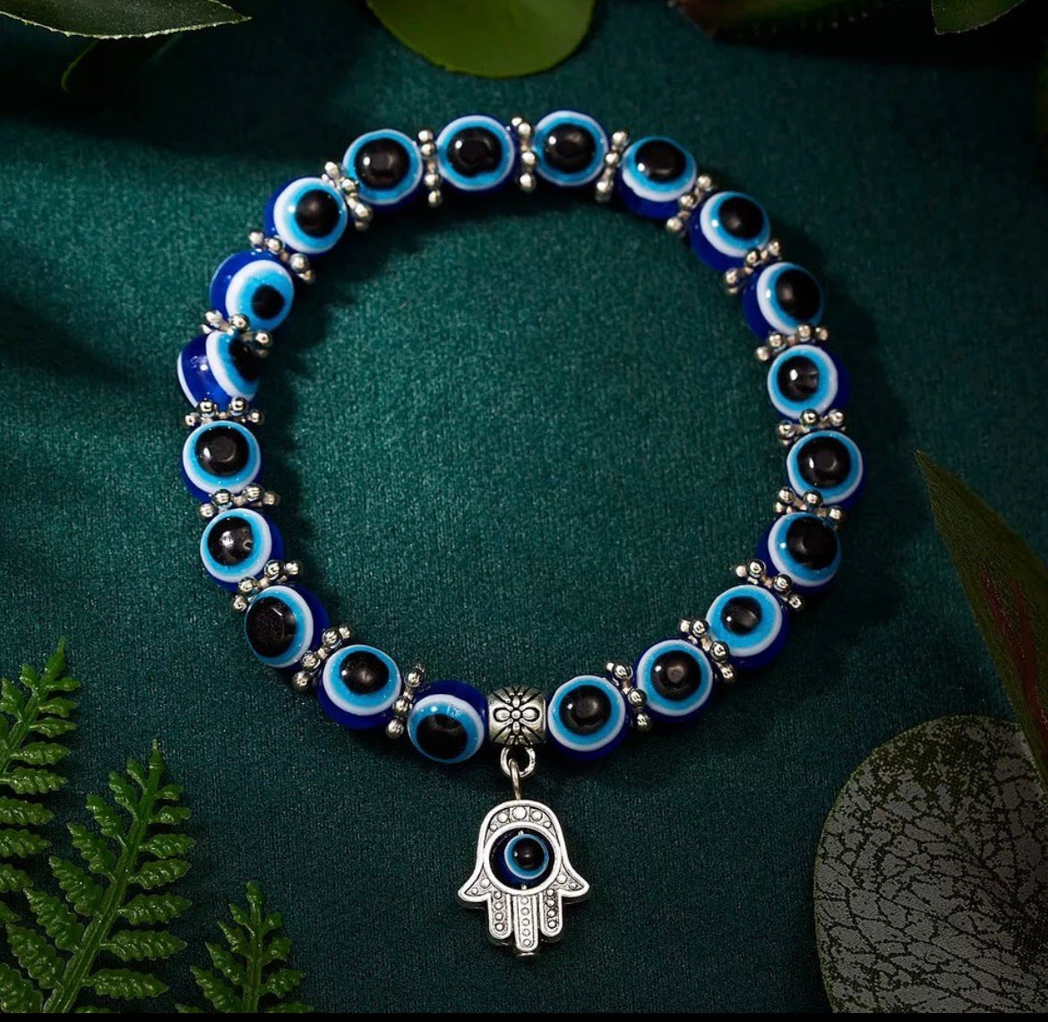 Evil Eye Bracelet with Fatima Hand Charm