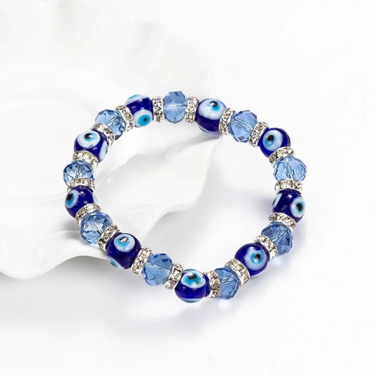 Evil Eye Glass Beaded Bracelet