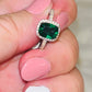 Emerald Green Square Cut CZ Ring